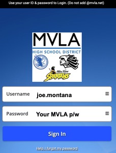 Staff Login Screen for ClassLink