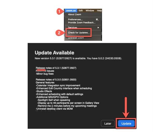 Update Zoom - Mac